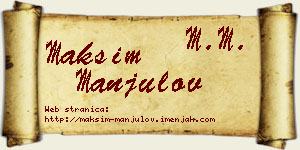Maksim Manjulov vizit kartica